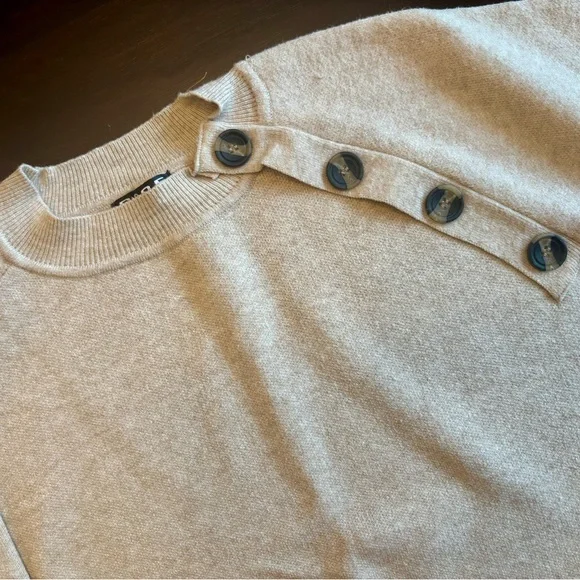 Button-Detail Beige Sweater - Picture 2 of 2